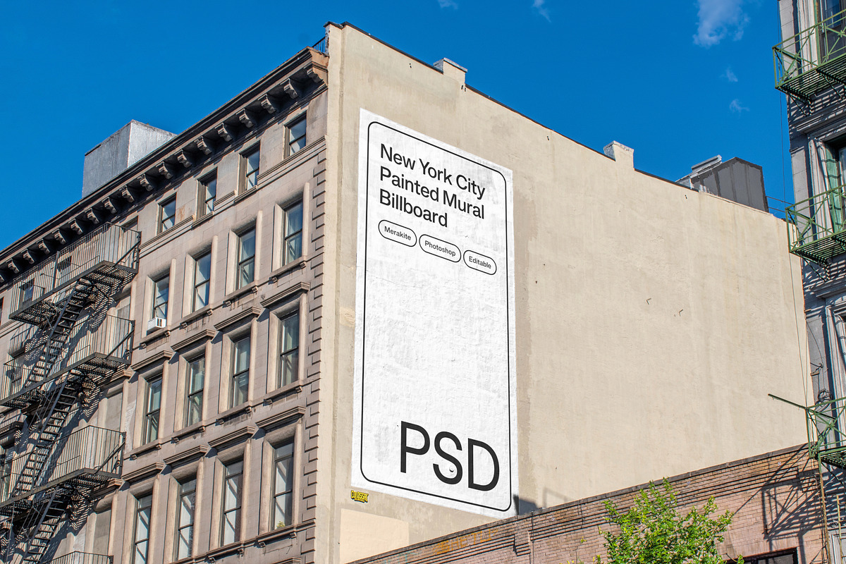 Tall Painted Mural Billboard Mockup, an Advertising Mockup by Area Mockups (Photo 1 of 3)