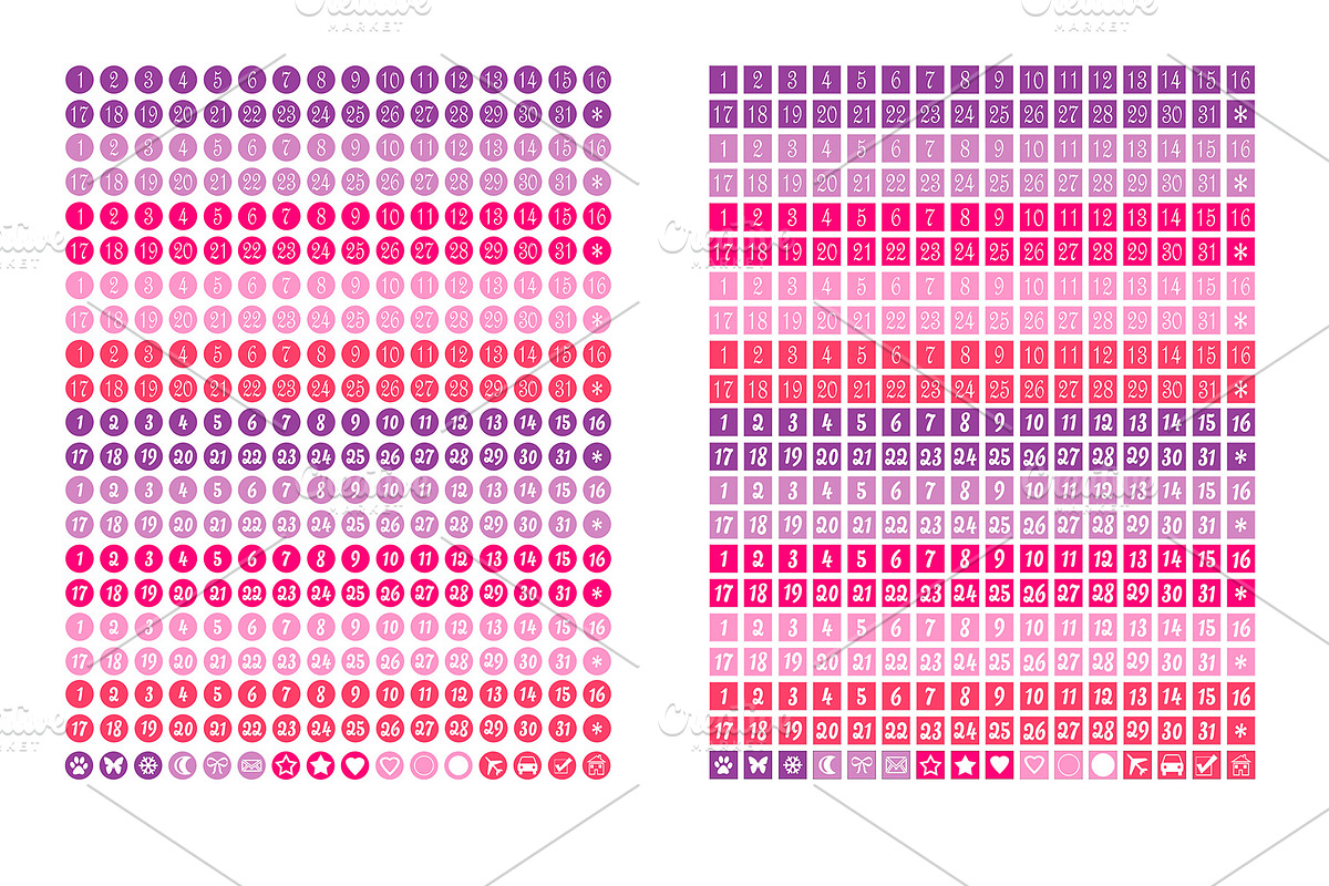 Date Number Planner Stickers, an Illustration by DigitalDesignAI (Photo 8 of 8)