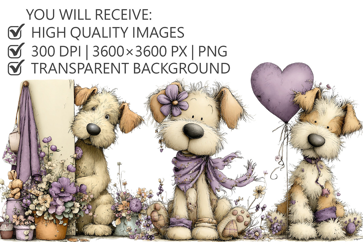 Whimsical Dog Clipart, an Illustration by Pixels.Craft (Photo 2 of 5)