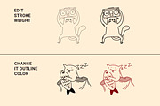 22 Funny cats vector illustration 1, an Animal Illustration by Yanakicc (Thumbnail 4 of 10)