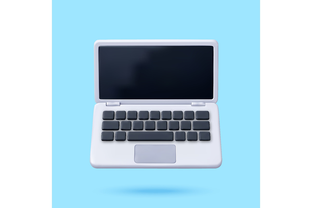 3D open laptop computer, a Technology Illustration by Abscent (Photo 1 of 3)