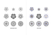 Stained Glass Flowers. Vector icons., an Outline Icon by Elena Paletskaya (Thumbnail 2 of 2)