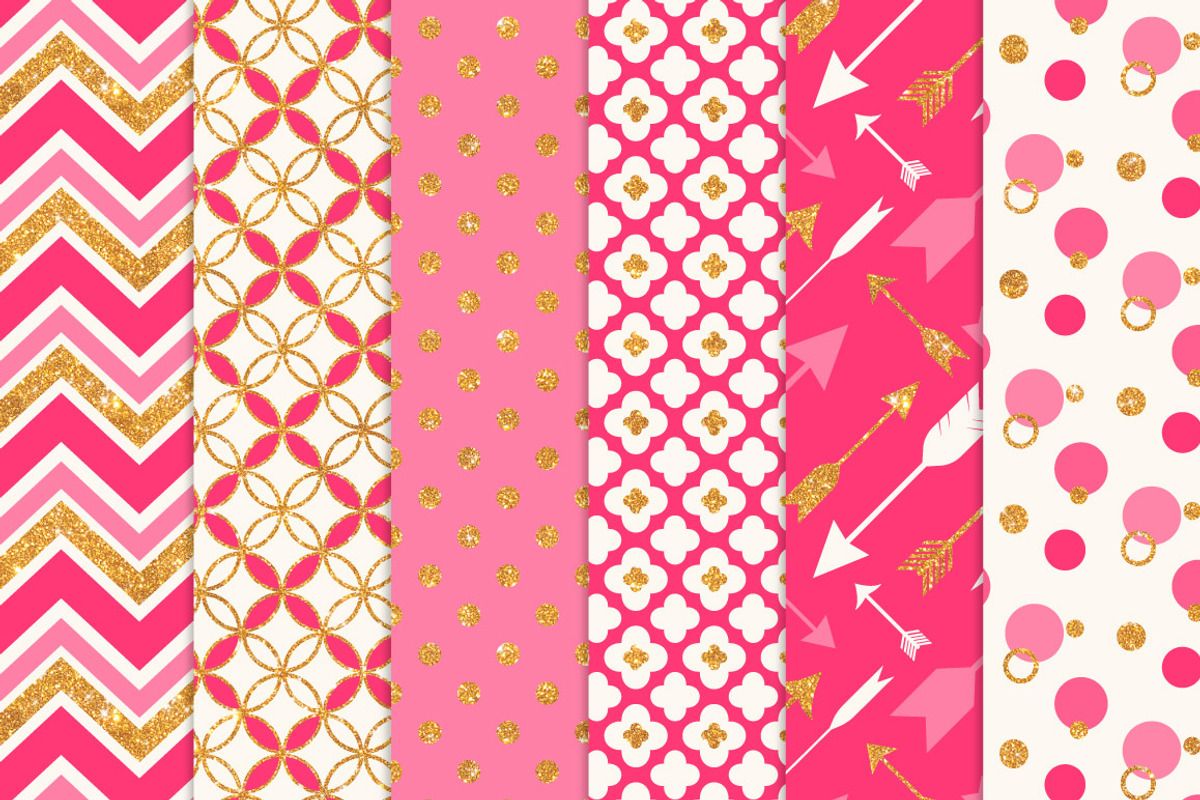 Hot Pink Bohemian Glitter Patterns, a Pattern Graphic by Amanda Ilkov (Photo 2 of 3)