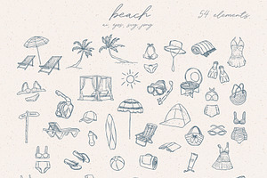 Wedding, Beach, Sea Life Food Doodle