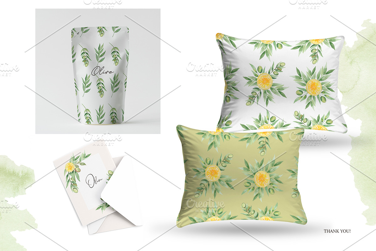 Watercolor Olive Collection, a Decorative Illustration by MayaNavits (Photo 10 of 10)