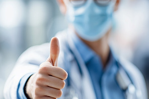 Confident doctor in medical mask and, a Health & Medical Photo by MistyDay