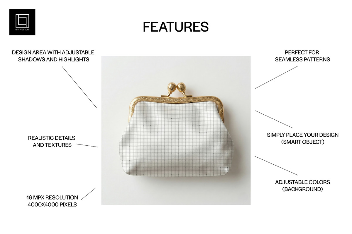 Satin Kiss-Lock Purse Mockup PSD, a Product Mockup by 1001 mockups (Photo 2 of 9)