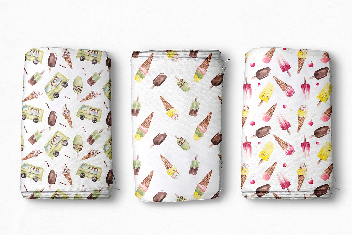 Watercolor Ice Cream Collection, a Food Illustration by YuliyaArtGarden (Photo 11 of 11)