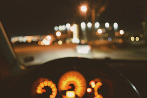 Blurred car interior