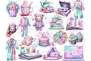 Pajama Party Clipart Galentines Day, a Decorative Illustration by GlamArtZhanna (Thumbnail 2 of 5)