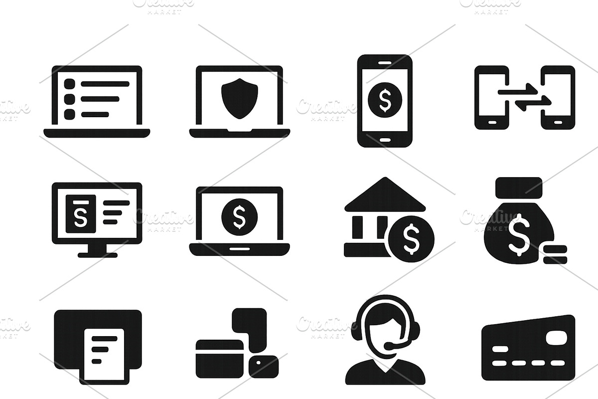 Online banking tools and icons, a Finance Illustration by ZinetroN