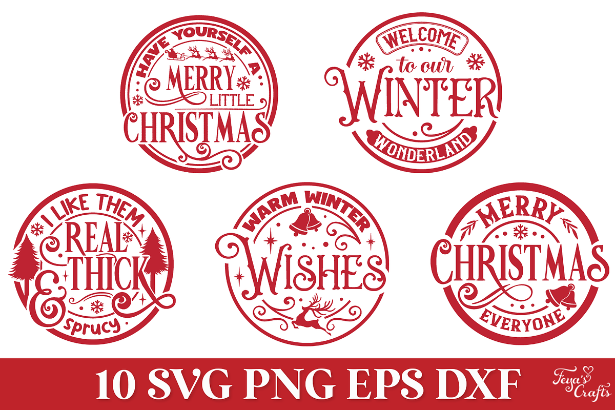 Round Christmas Ornaments Pack, an Object Graphic by Anastasia Feya (Photo 4 of 9)