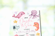 Oneder the Sea Birthday Invitation, an Invitation Template by Melii Designs (Thumbnail 4 of 10)