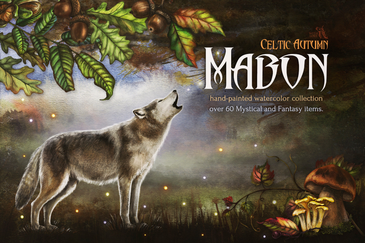 Mabon Celtic Autumn Watercolor Set, an Illustration by Fluffy Unicorn (Photo 1 of 11)