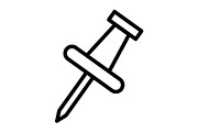 Pushpin icon, an Outline Icon by Sumberpangan (Thumbnail 4 of 5)