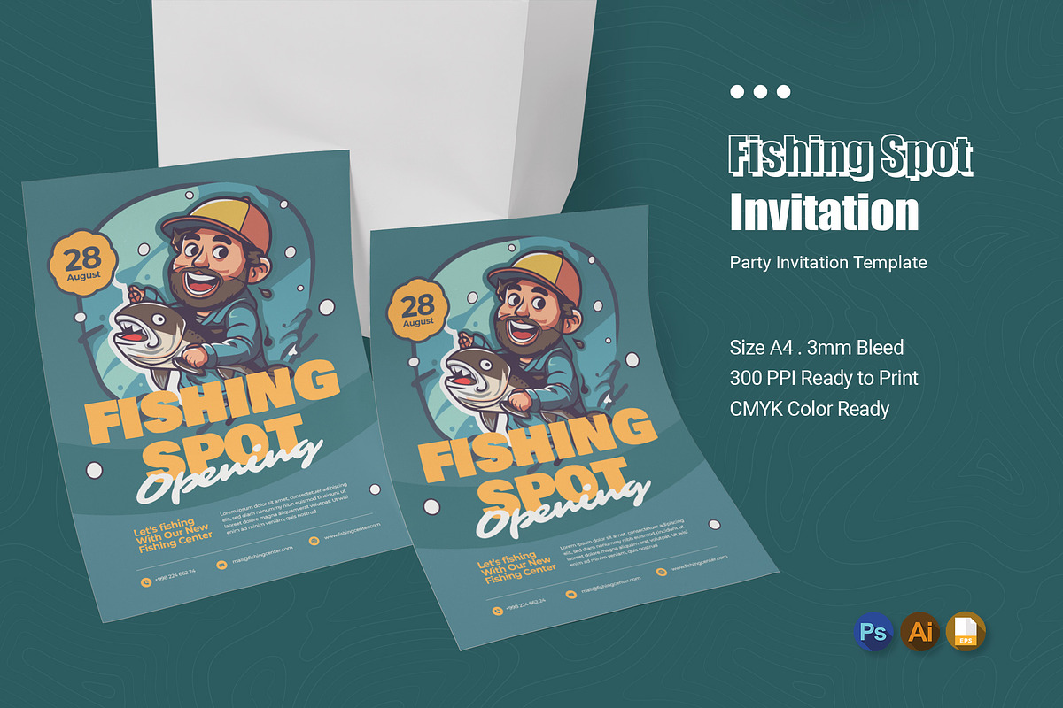 Fishing Spot Party Invitation, an Invitation Template by Esensifiksi.studio (Photo 1 of 2)