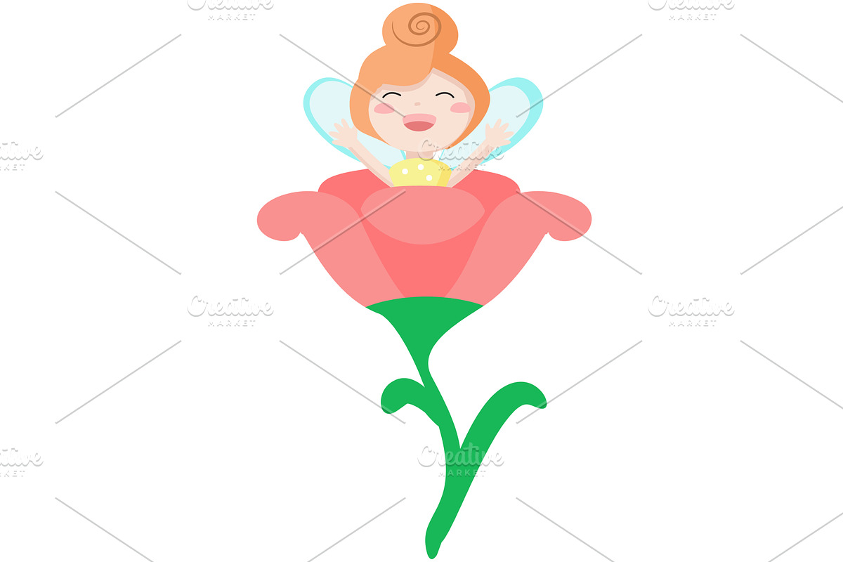 Fairy magic girl wakes up in vector, a Person Illustration by SiberianArt