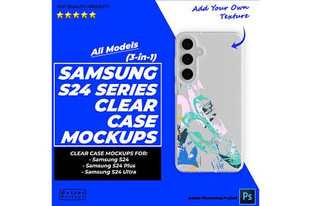 S24 Series Clear Case Front Mockups