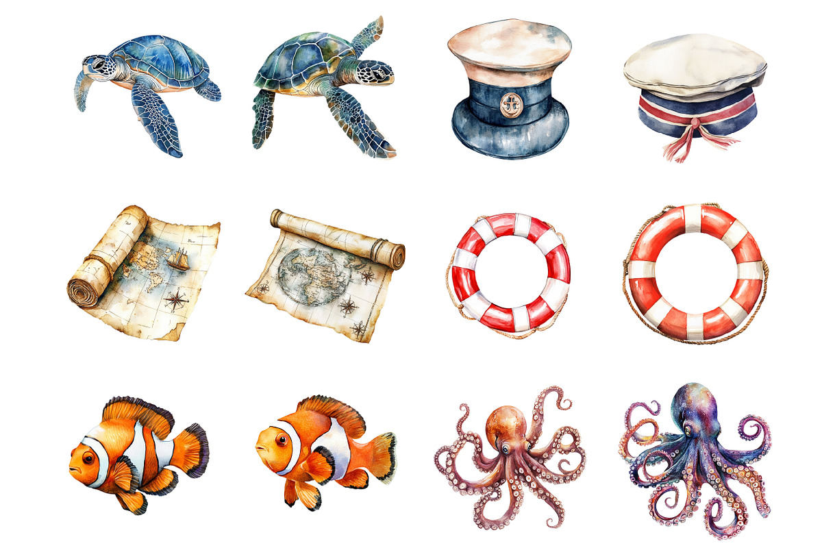 Nautical Clipart, Ocean Clipart, an Illustration by Design Market (Photo 2 of 3)
