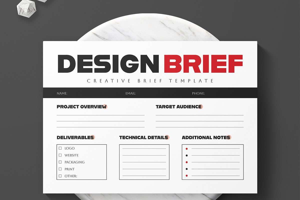 Minimalist Design Brief Template preview 2