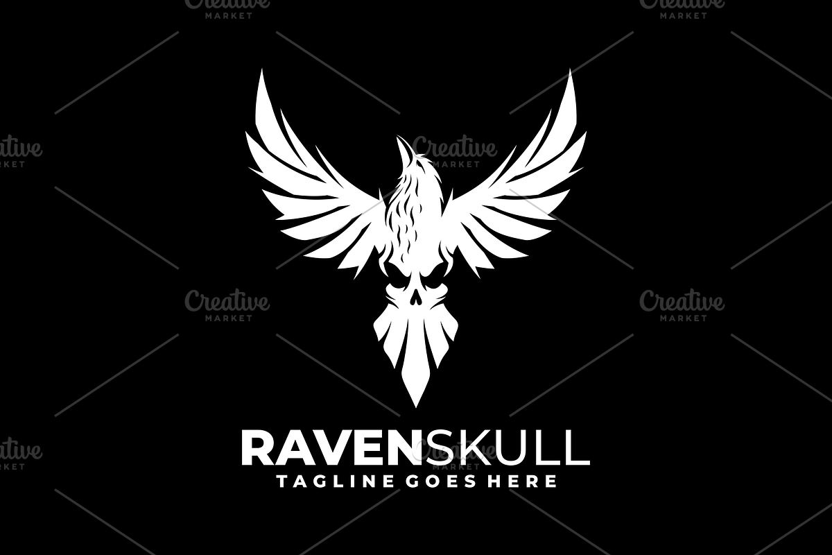 Raven Skull Logo, a Branding & Logo Template by VectorCrow (Photo 3 of 3)