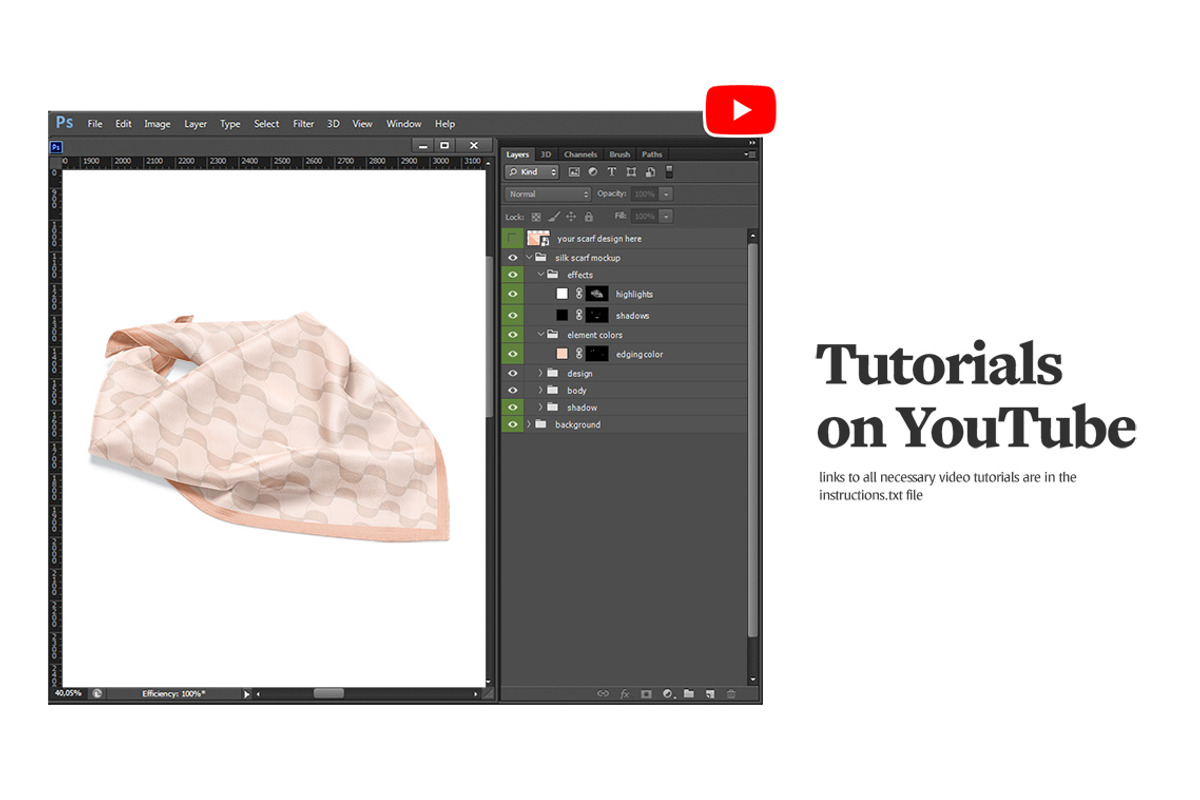 Wrapped Silk Scarf Mockups, a Product Mockup by rebrandy (Photo 9 of 10)
