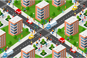 Seamless urban plan pattern map, a Texture Illustration by AlexZeL