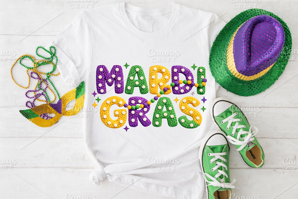 Retro Mardi Gras Bow Png, an Illustration by Canvas Craft (Photo 5 of 6)