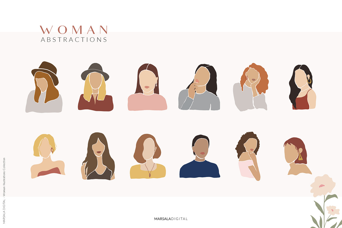 Abstract Women, Woman Illustrations, a Decorative Illustration by Kaya ...