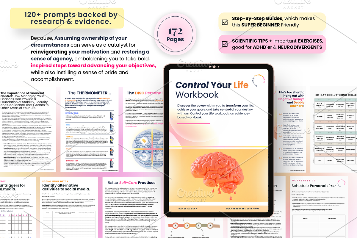 Self Discovery & Self Improvement, a Print Template by PlannersByBee (Photo 1 of 6)