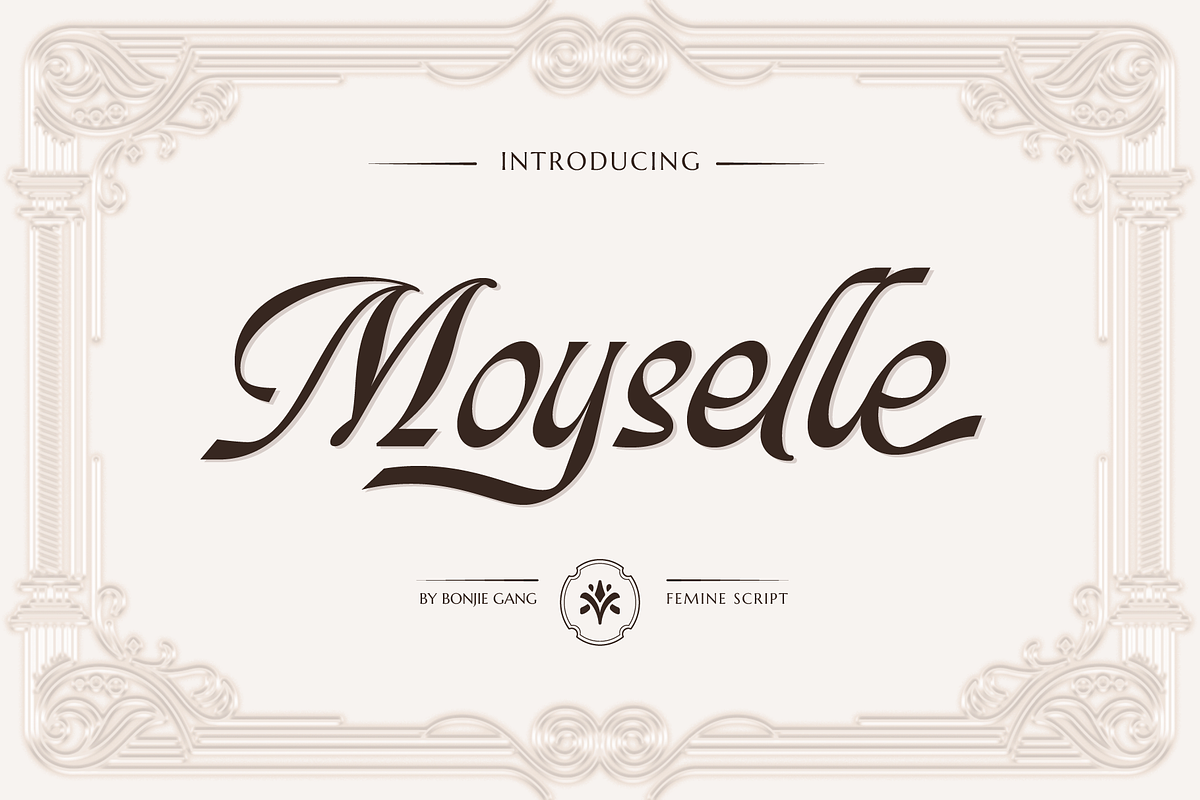Moyselle Modern Classic Script, a Script Font by Pipello Grafik (Photo 1 of 11)
