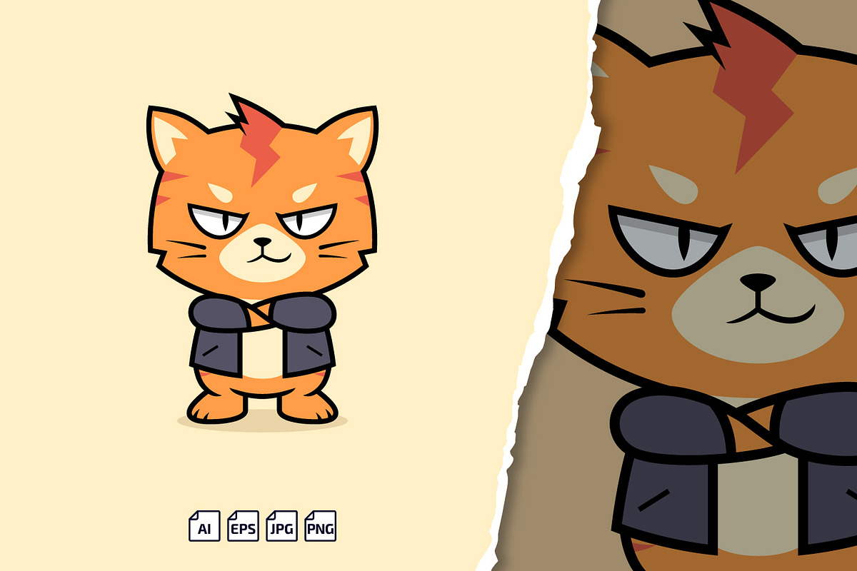 Cute Cool Cat With Hoodie, an Animal Illustration by tkzgraphic