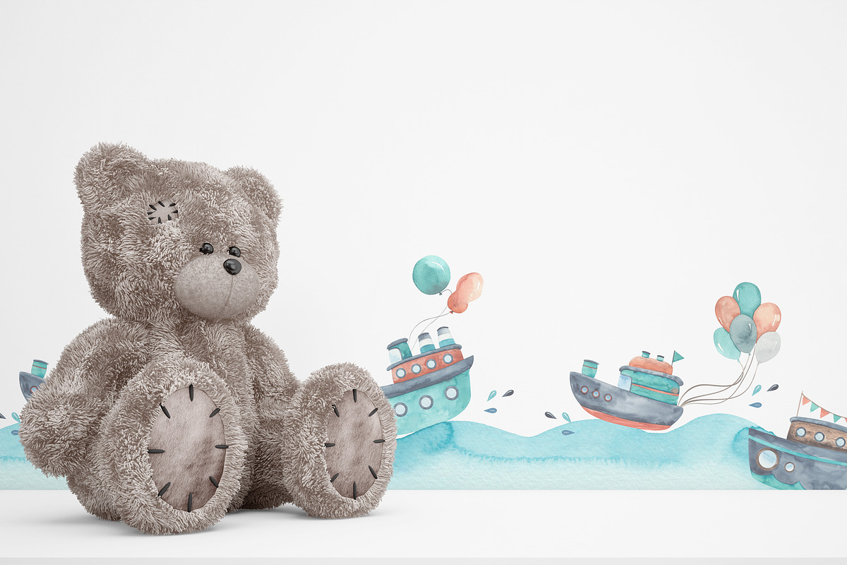 Watercolor Transport by water, an Object Graphic by Ana-Sakuta (Photo 7 of 17)