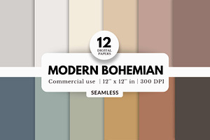 12 Modern Bohemian Digital Papers