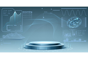 Futuristic science lab with round, a Technology Illustration by art PVP - market