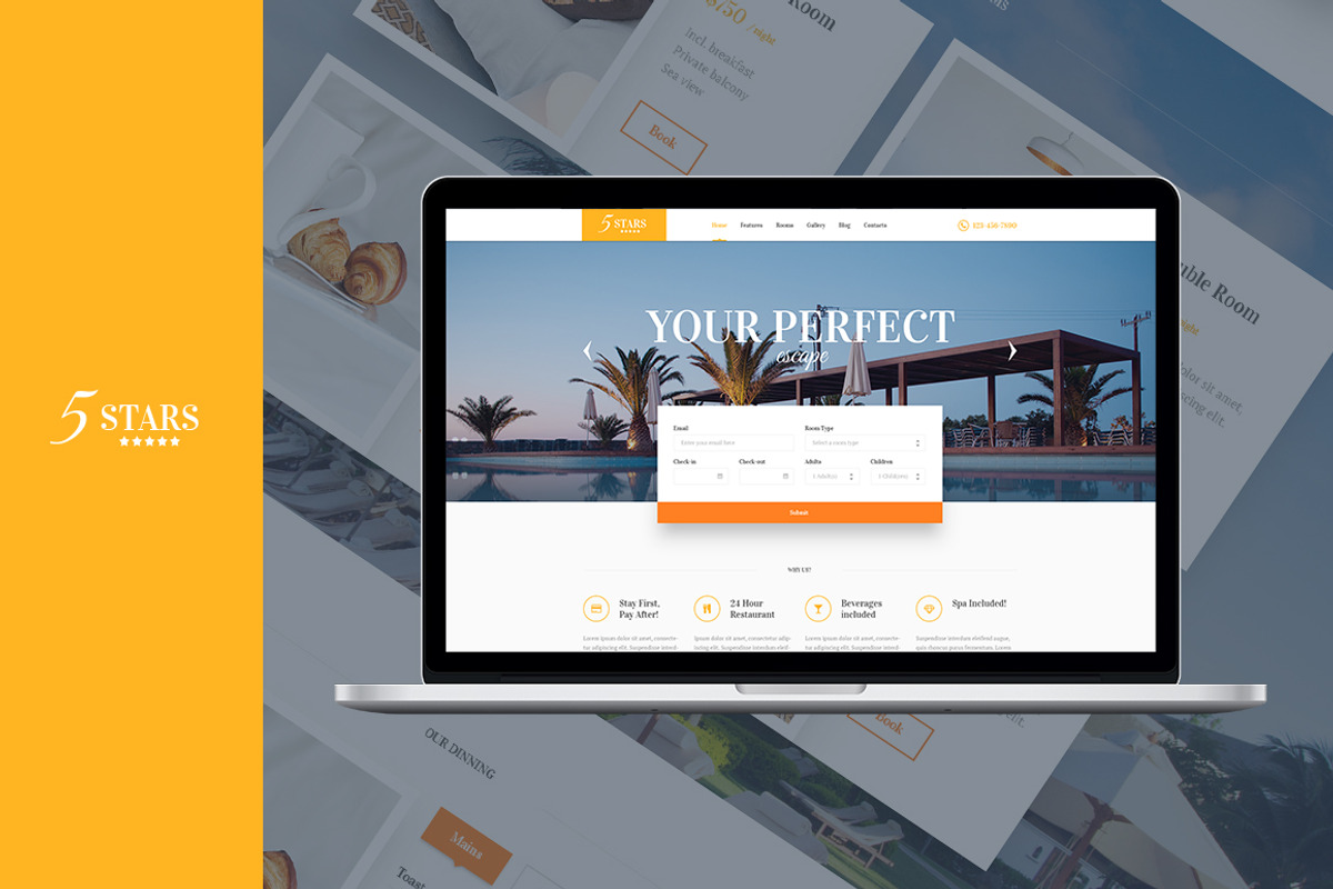 5 Stars - Hotel, Spa & Resort Theme, a WordPress Template by ThemeREX (Photo 2 of 2)