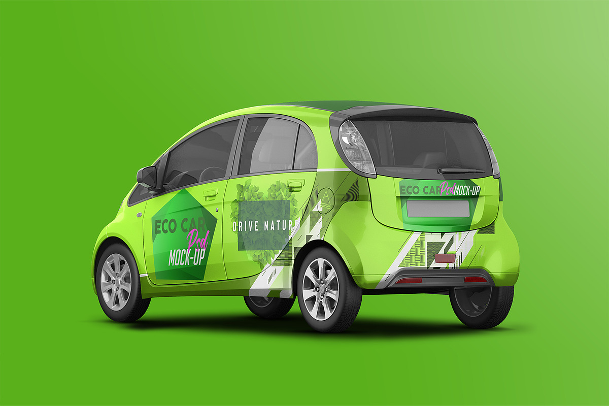 Realistic Electric Car PSD Mockup, an Advertising Mockup by Sinlatown (Photo 4 of 6)