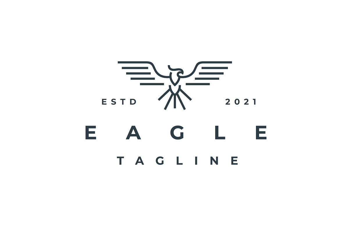 Line Art Eagle Logo Design Vector, a Branding & Logo Template by Weasley99Store