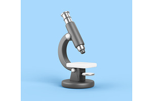Microscope 3d render icon. Realistic, a Technology Illustration by Marozhkastudio