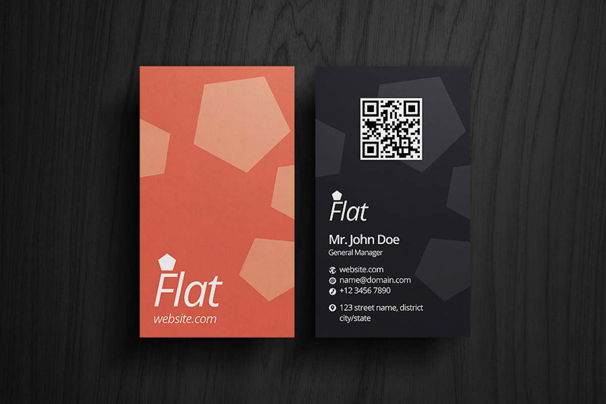Flat Business Card, a Business Card Template by Rafael Oliveira (Photo 1 of 5)
