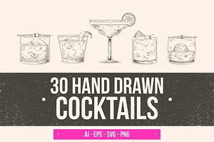 Hand Drawn Cocktails, a Food Illustration by Arshad Ali