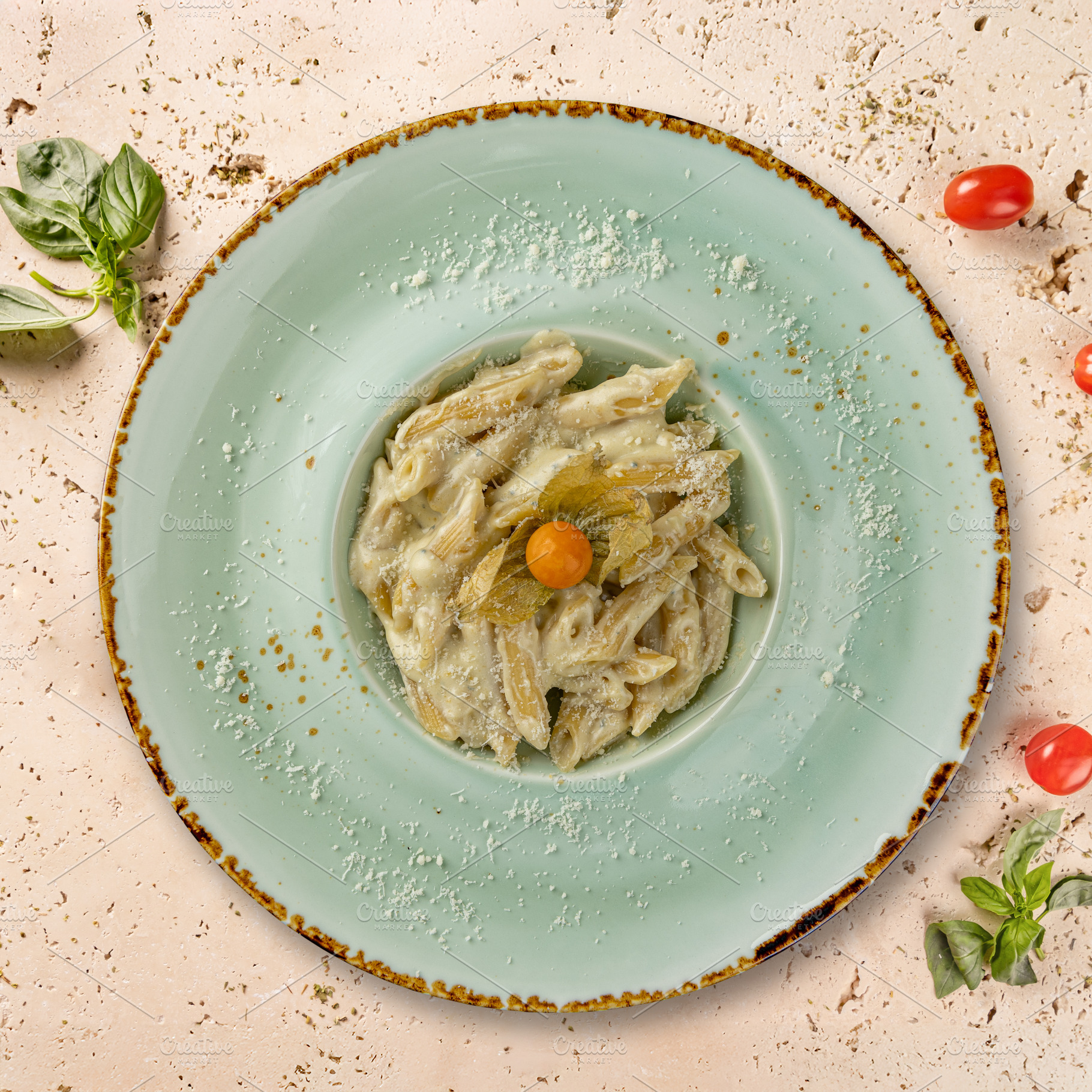 Delicious penne pasta with cheese sauce, a Photo by Grafvision photography