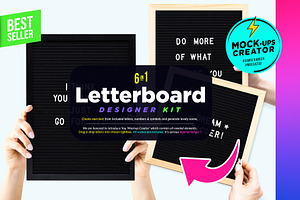 Letterboard Designer Kit 6xMock-ups