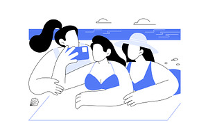 Vacation selfies isolated cartoon, a Person Illustration by Visual Generation