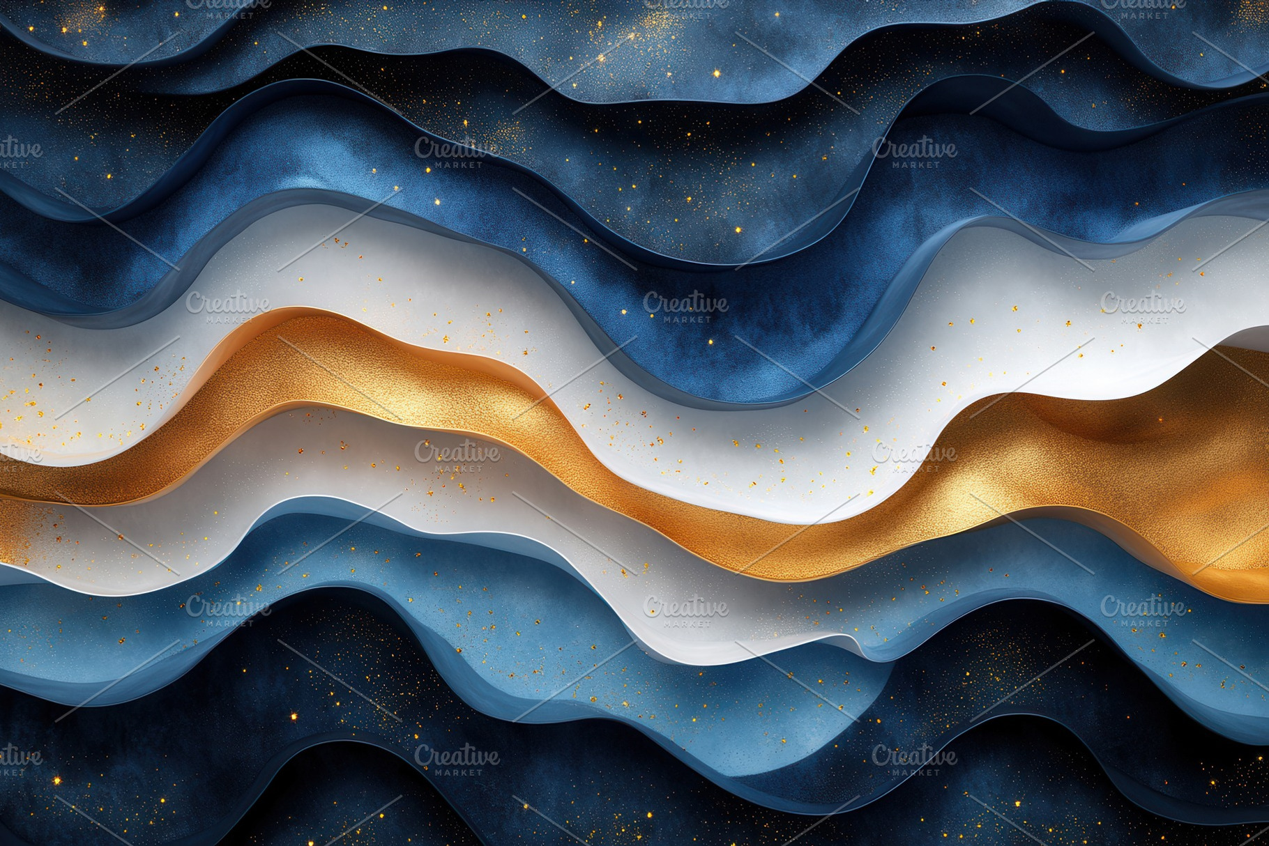 Swirling patterns of blue, white, an, a Photo by Tanuart