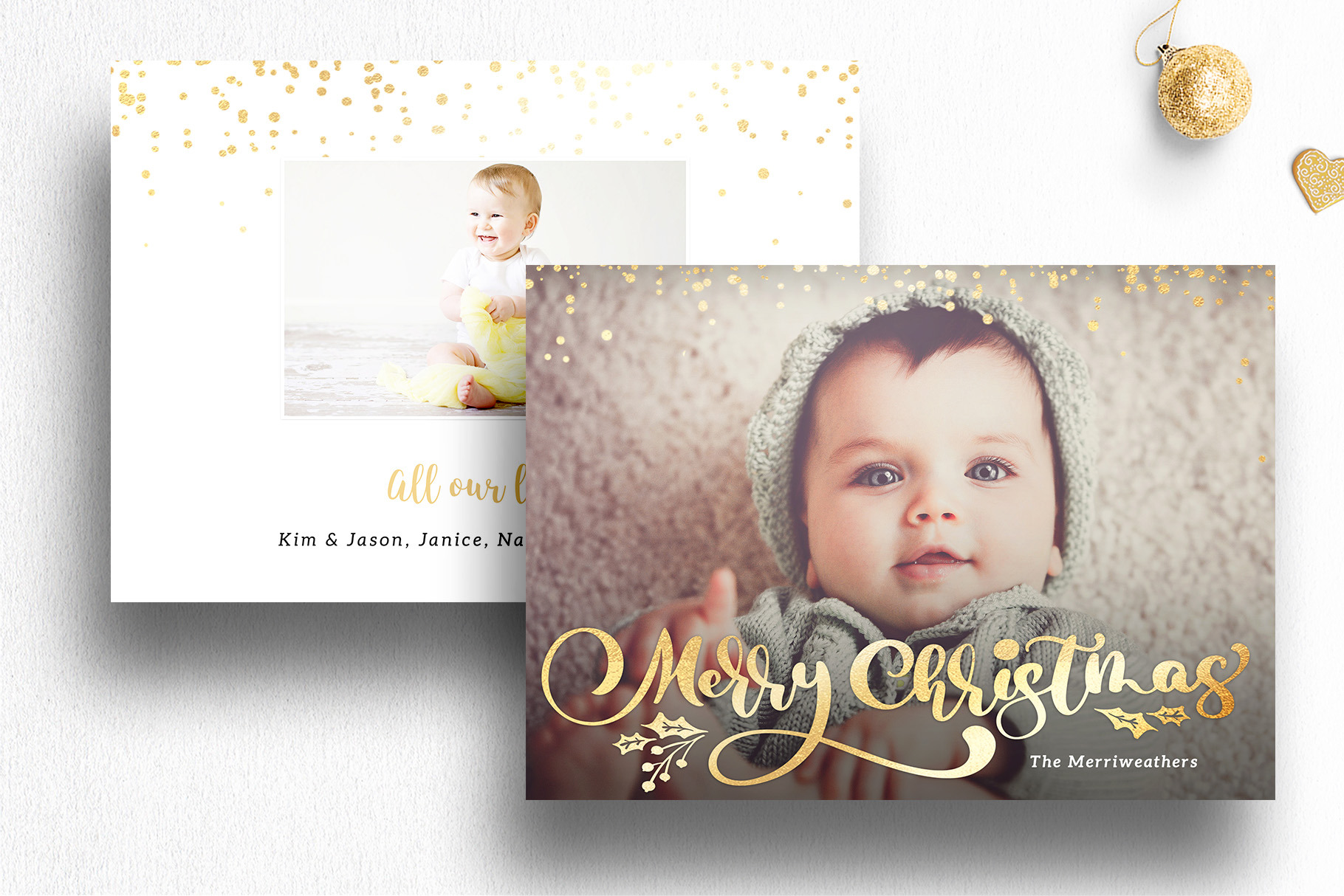 Christmas Card Photoshop Template, a Card Template by Nifty Template Studio