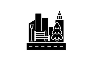 Street Landscaping Black Glyph Icon