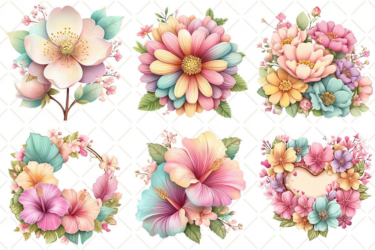 Watercolor Flower Clipart, an Illustration by Black Bird Studio (Photo 4 of 5)