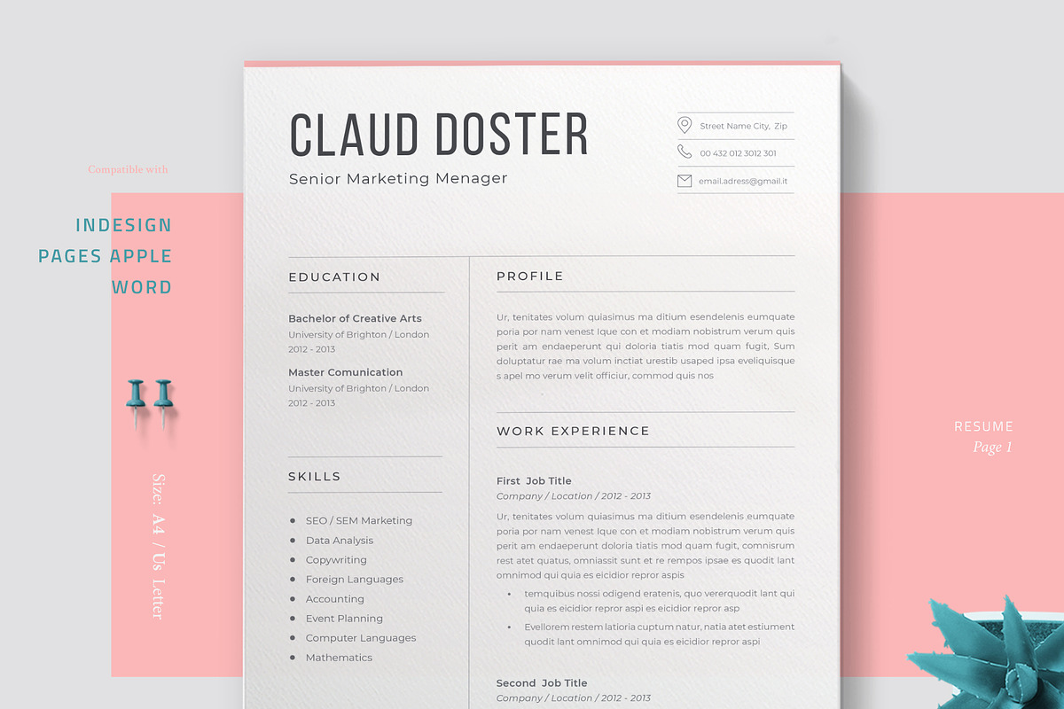 Resume Claud, a Resume Template by Astut (Photo 1 of 7)