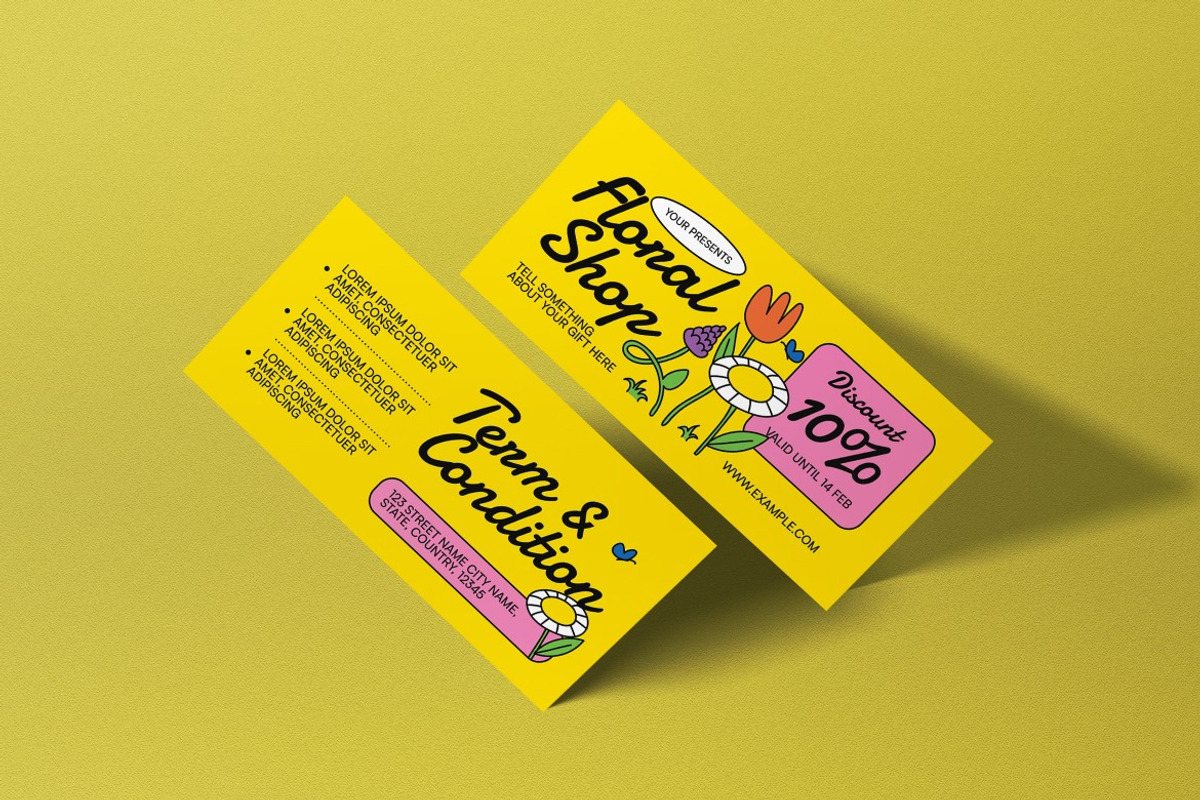 Floral Shop Promo Voucher, a Card Template by graphicook (Photo 3 of 3)